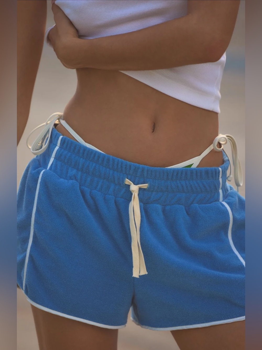Daily Practice by Anthropologie Team Spirit Terry Shorts - Blue - XXS